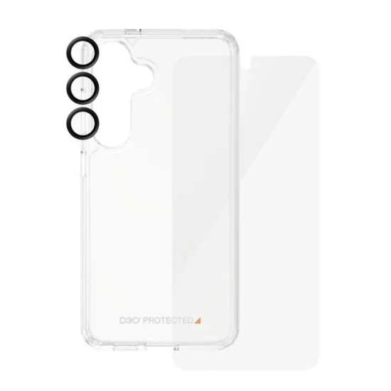 Protection Bundle Samsung S24 - 3In1 (Hard Case + Screen Protector + Hoops) Panzerglass - Clear